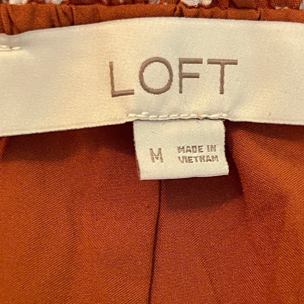 Loft Women's Sz M Burnt Orange‎ Tiered Madi Dress with Keyhole Opening - Picture 2 of 16